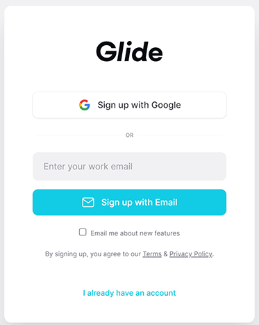 Glide Sign up