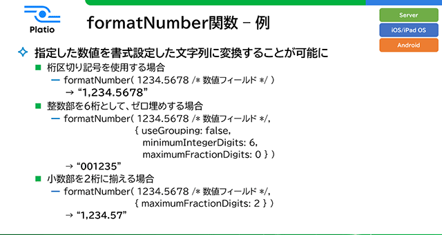 formatNumber関数-例