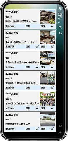 提出した復命書が一覧に表示
